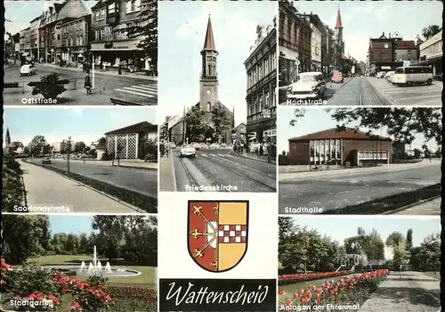 Wattenscheid Oststr Friedenskirche Hochstr Stadthalle Saarlandstr Stadtgarten Ehrenmal Kat. Bochum