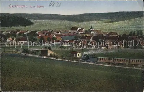 Gerstungen Panorama mit Eisenbahn Kat. Gerstungen