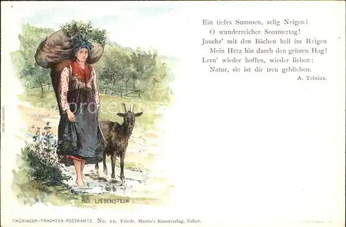 Bad Liebenstein Frau mit Ziege Kat. Bad Liebenstein
