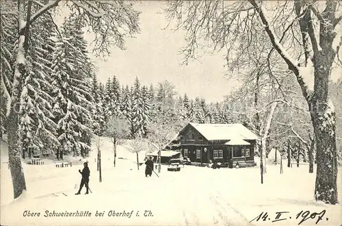 Oberhof Thueringen Obere Schweizerhuette im Schnee Kat. Oberhof Thueringen