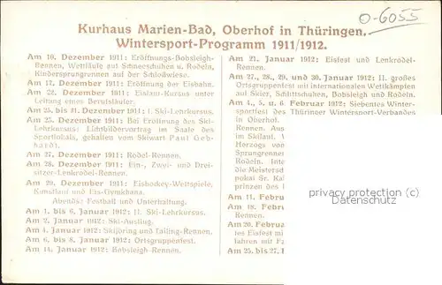 Oberhof Thueringen Kurhaus Marienbad im Schnee Ski Langlauf Kat. Oberhof Thueringen