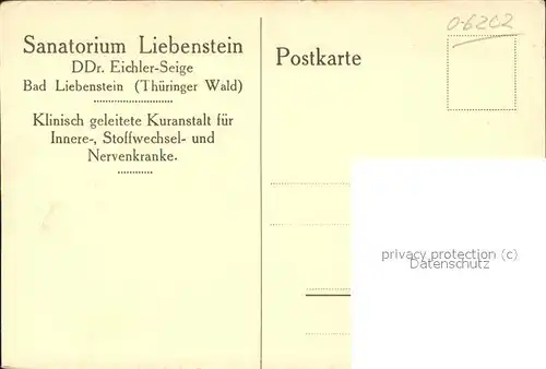 Bad Liebenstein Sanatorium Kuenstlerkarte Kat. Bad Liebenstein