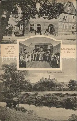 Lauchroeden Gasthof "Zum Loewen" Ruine Brandenburg  Kat. Gerstungen