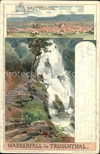 Brotterode Wasserfall im Trusenthal Kat. Brotterode