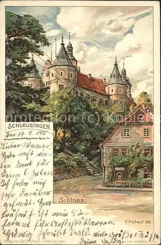 Schleusingen Schloss Kuenstlerkarte Kat. Schleusingen