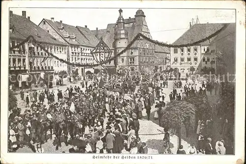 Hildburghausen Aufmarsch Heimkehr der Helden Soldaten  Kat. Hildburghausen