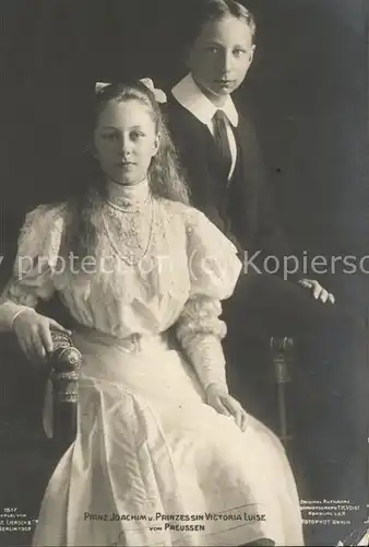 Adel Preussen Prinz Joachim Prinzessin Victoria Luise Kat. Koenigshaeuser