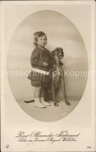 Adel Preussen Prinz Alexander Ferdinand Hund Kat. Koenigshaeuser