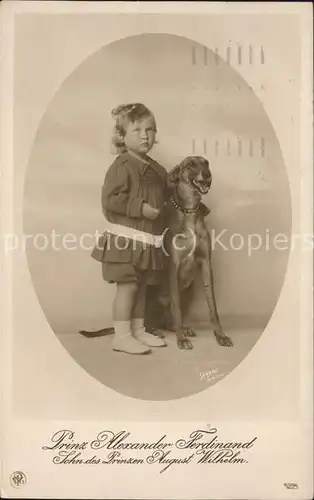 Adel Preussen Prinz Alexander Ferdinand Hund Kat. Koenigshaeuser