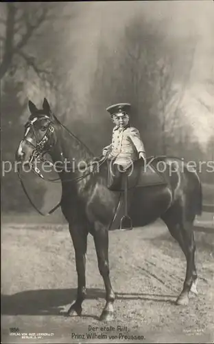 Adel Preussen Prinz Wilhelm Pferd  Kat. Koenigshaeuser