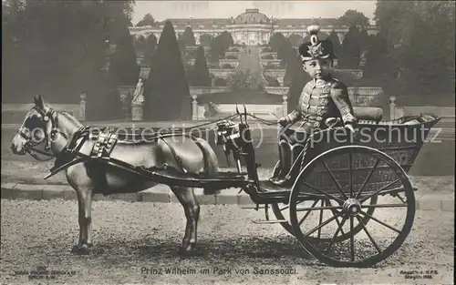 Adel Preussen Prinz Wilhelm Park Sanssouci Pferdekutsche Kat. Koenigshaeuser
