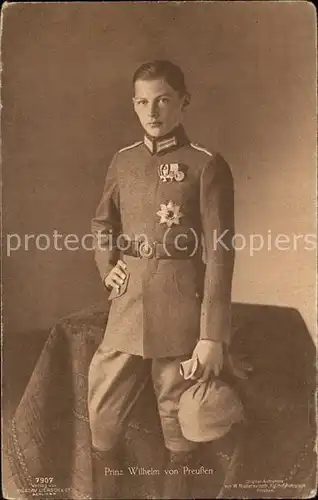 Adel Preussen Prinz Wilhelm  Kat. Koenigshaeuser