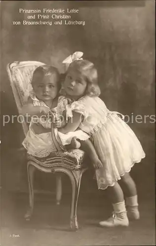 Adel Braunschweig Prinzessin Friederike Luise Prinz Christian  Kat. Koenigshaeuser