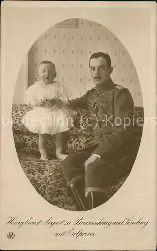 Adel Braunschweig Herzog Ernst August mit Erbprinz Kat. Koenigshaeuser