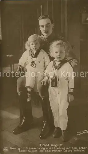 Adel Braunschweig Herzog Ernst August mit Prinzen  Kat. Koenigshaeuser