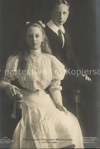 Adel Preussen Prinz Joachim Prinzessin Victoria Luise Kat. Koenigshaeuser