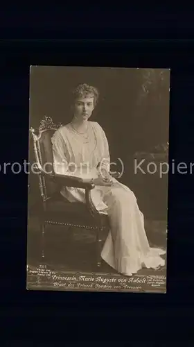 Adel Preussen Prinzessin Marie Auguste von Anhalt Kat. Koenigshaeuser