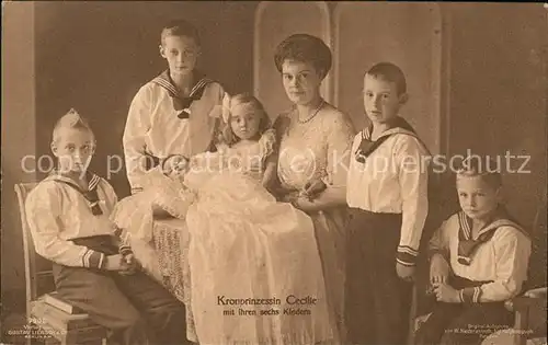 Adel Preussen Kronprinzessin Cecilie mit Kindern Kat. Koenigshaeuser