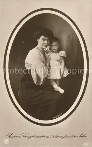 Adel Preussen Kronprinzessin Cecilie mit Sohn Kat. Koenigshaeuser