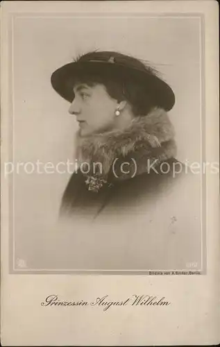 Adel Preussen Prinzessin August Wilhelm  Kat. Koenigshaeuser