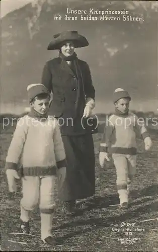 Adel Preussen Kronprinzessin Cecilie mit Soehne Kat. Koenigshaeuser