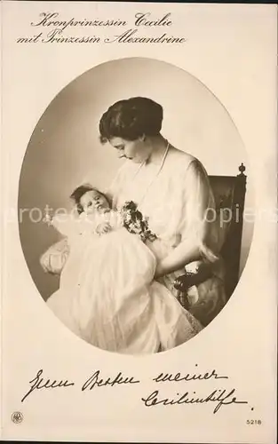 Adel Preussen Kronprinzessin Cecilie Prinzessin Alexandrine Kat. Koenigshaeuser