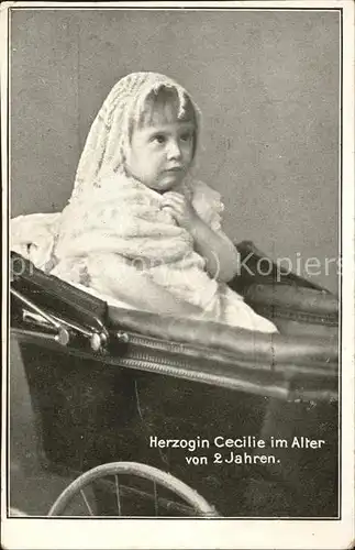 Adel Preussen Herzogin Cecilie Kinderwagen  Kat. Koenigshaeuser