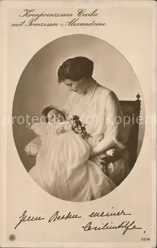 Adel Preussen Kronprinzessin Cecilie Prinzessin Alexandrine Kat. Koenigshaeuser