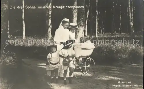 Adel Preussen Soehne des Kronprinzenpaares Kinderwagen Kat. Koenigshaeuser