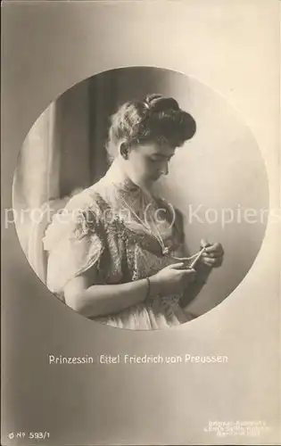 Adel Preussen Prinzessin Eitel Friedrich  Kat. Koenigshaeuser