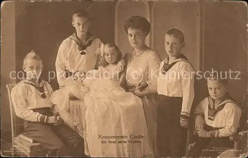 Adel Preussen Kronprinzessin Cecilie mit Kindern Kat. Koenigshaeuser