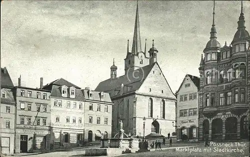 Verlag WIRO Wiedemann Nr. 1034 Poessneck Marktplatz mit Stadtkirche Kat. Verlage