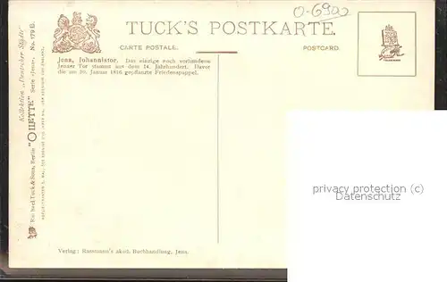 Verlag Tucks Oilette Nr. 179 B Jena Johannistor / Verlage /