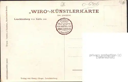 Verlag WIRO Wiedemann Nr. 2428C Leuchtenburg von Kahla aus Kat. Verlage