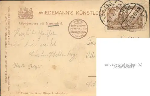 Verlag WIRO Wiedemann Nr. 2426 B Leuchtenburg Magersdorf Kat. Verlage