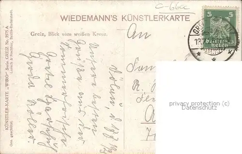 Verlag Wiedemann WIRO Nr. 3575 A Greiz  Kat. Verlage