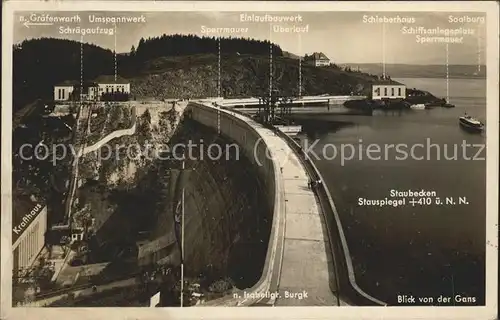 Staudamm Pumpspeicherkraftwerk Saaletalsperre Kl. Bleiloch Kat. Gebaeude