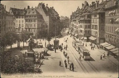 Strassenbahn Strasbourg Place Gutenberg Arcades Kat. Strassenbahn