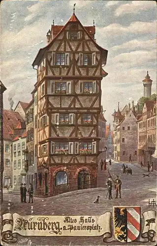 Verlag Tucks Oilette Nr. 662 B Nuernberg Haus am Paniersplatz / Verlage /