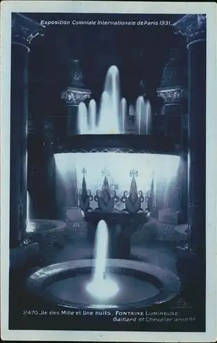 Exposition Coloniale Paris 1931 Fontaine lumineuse  Kat. Expositions
