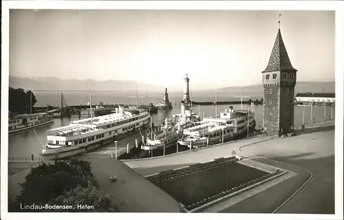 Dampfer Binnenschifffahrt Lindau Bodensee Hafen  Kat. Schiffe