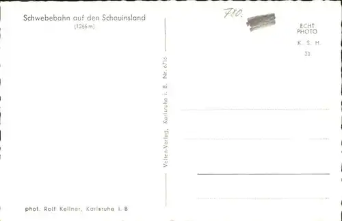 Seilbahn Schauinsland Foto-Rolf-Kellner Nr. 6716 / Bahnen /