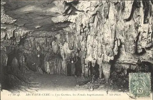 Hoehlen Caves Grottes Arcy Sur Cure Fonds baptismaux Kat. Berge