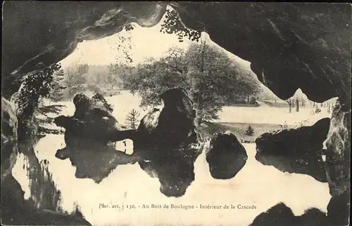 Hoehlen Caves Grottes Bois de Boulogne Cascade Kat. Berge