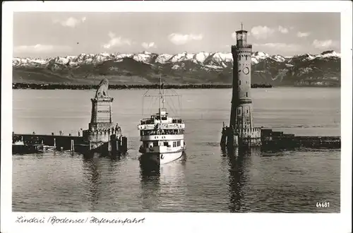 Leuchtturm Lighthouse Dampfer Lindau Bodensee 
 Kat. Gebaeude