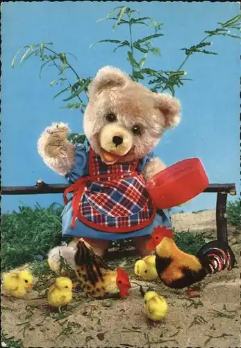 Teddy Teddybaer Teddy bear Huhn Hahn Kueken Kat. Kinderspielzeug