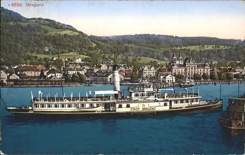 Dampfer Seitenrad Stadt Bregenz  Kat. Schiffe