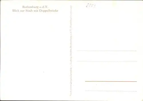 Moessler L. Rothenburg Tauber Dopplebruecke Kat. Kuenstlerkarte