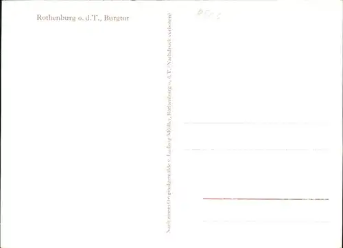 Moessler L. Rothenburg Burgtor Kat. Kuenstlerkarte