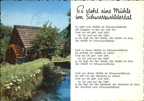 Schwarzwald Muehle u.Schwarzwaldlied Kat. Regionales